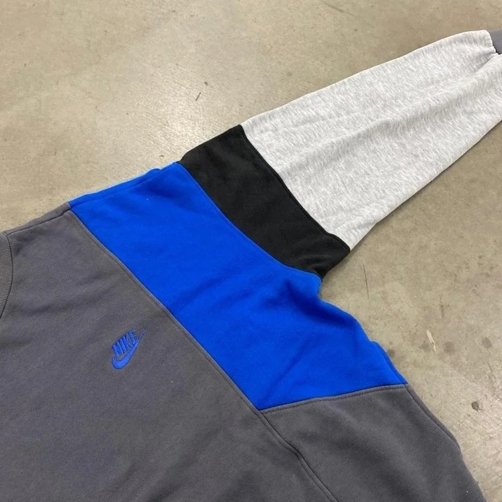 Vintage 80s Nike Sportswear Colorblock Crewneck Sweatshirt 4 Toned Size Large - Picture 4 of 8